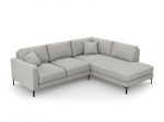 De&scaron;ininė kampinė sofa Venus, 5 sėdimos vietos, &scaron;viesiai pilka