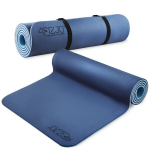 Gimnastikos, jogos, treniruočių kilimėlis 4FIZJO TPE, 180 x 60 cm, 1 cm, mėlynas, neslystantis, fitness kilimėlis, yoga mat, treniruotėms, pratimams