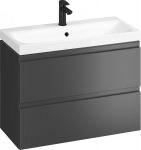 Cersanit MODUO Slim 80 vonios spintelė su praustuvu, juoda