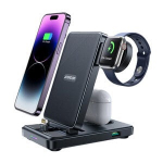 4-in-1 įkrovimo stotelė iPhone AirPods Apple Watch USB-A, juoda