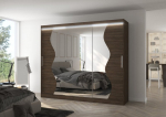 Spinta ADRK Furniture su LED ap&scaron;vietimu Sharon 250, tamsiai ruda