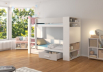 Dviauk&scaron;tė lova Adrk Furniture Garet, 80x180 cm, balta/pilka