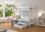 Dviauk&scaron;tė lova Adrk Furniture Etapo, 80x180 cm, balta