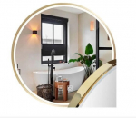LED sieninis veidrodis 70cm MMJ aukso spalvos