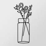 Opviq sieninė dekoracija Flower 1 Metal Wall Decor, 1 vnt.