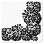 Paw servetėlių rinkinys Lacy Frame Black, 20 vnt