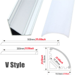 Aliuminiai kanalai LED juostelėms, 10 vnt.-30 cm (V stiliaus)