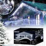 Lauko girlianda &bdquo;Snaigės&ldquo; &ndash; 500 LED lempučių &scaron;altai baltos spalvos, 20 m