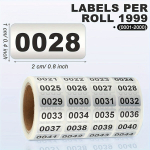 Neper&scaron;lampami numeruoti lipdukai 001-2000, lipnus vinilas.