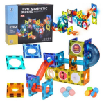 Magnetiniai 3D &scaron;viečiantys blokai vaikams, 49 dalių rinkinys