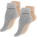 Vilnonės alpaka kojinės moterims Vca Textil&reg;, pilkos/smėlio salvos, 4 poros