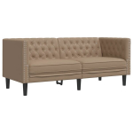 Dvivietė chesterfield sofa, kapučino spalvos, dirbtinė oda