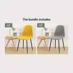 Mink&scaron;tas tempiamas kėdės užvalkalas, Candy Yellow*3 + Smoky Grey*3