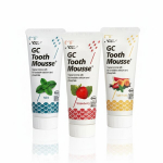 Remineralizuojantis dantų kremas be fluoro GC Tooth Mousse Recaldent, bra&scaron;kių, tutti ir mėtų skoniai, 35 ml x 3 vnt