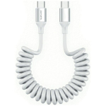 Spiralinis Usb-c į Usb-c 100w 4smarts laidas, baltas