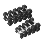 Sporto prekės, TUNTURI Platinum, hantelių rinkinys su &scaron;e&scaron;iakampiu gumu, 1&ndash;10 kg