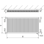 Radiatorius Mexen CV21, 600 x 1600 mm, apatinio pajungimo, 2051 W, baltas
