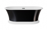Vonia Besco Ziva Black&White, 160 x 75 cm, su sifonu su persipylimu slim gun metal