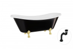 Vonia Besco Amelia B&W 190, Black/White+Gold, su sifonu Klik-klak Black