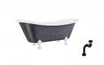 Vonia Besco Amelia Glam 190, Graphite+Chrome, su sifonu Klik-klak Black