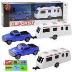 Automobilis su kemperiu Die-Cast, mėlynas
