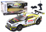Sportinis automobilis RC 1:16 Drift su keičiamais ratais, baltas/geltonas