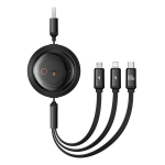 Baseus 100w 3-in-1 įtraukiamas kabelis Usb-a Microusb/lightning/usb-c