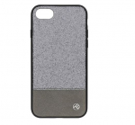 Tellur dirbtinės odos Glitter II dėklas skirtas iPhone 8 &ndash; sidabrinis