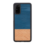 Man & Wood džinsinis juodas dėklas skirtas Samsung Galaxy S20