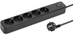 Montis Mt187-bk-3 prailgintuvas, 5 lizdai, 3m, juodas