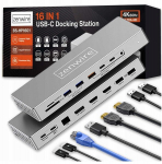 Prisijungimo stotelė USB-C 16-in-1 2x HDMI 4K 60Hz ekrano prievadas 1.4 USB SD lizdas Zenwire BS-HD1601