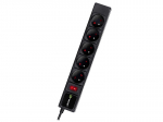 TRACER PowerGear 5 m juoda maitinimo juosta (5 lizdai, apsauga nuo vir&scaron;įtampių)