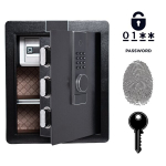 &Scaron;arvuotas Namų Biometrinis Pir&scaron;tų Atspaudų Seifas, 45X38X32 Cm, Juodas