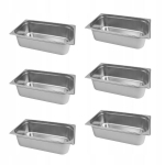 Gastronominis Gn 1/1 indas, nerūdijančio plieno, 150mm, 6 vnt. rinkinys