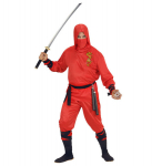 &bdquo;RAUDONOJO DRAKONO NINJA&ldquo; (paltas su gobtuvu, kelnės, diržas, veido kaukė, rankų ir kojų rai&scaron;čiai)