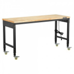 Darbo stalas, reguliuojamo auk&scaron;čio, 152.4x55.9x71-103 cm, ąžuolas, sunkiam darbui