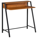 Ra&scaron;omasis stalas su lentyna ir kabelių anga, metalas ir rie&scaron;uto spalva, 84&times;45&times;85 cm, 1 vnt