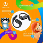 PowerLocus atviros ausinės Bluetooth belaidės ausinės vaikams Mkids1