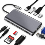 USB-C prijungimo stotelė 11-in-1 su HDMI, LAN, skirta MacBook, 1 vnt.