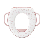 Pamink&scaron;tinta vaiki&scaron;ka tualeto sėdynė su rankenėlėmis Lorelli Planets Soft Pink