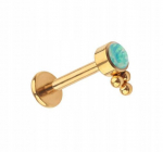 Auksinis titano labret auskaras su opalu, 1.2/8 mm