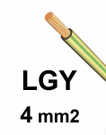 Lgy4,0 H07v-k 1x4mm&sup2; žalio-geltono kabelis, 90m