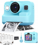 Vaiki&scaron;kas momentinis fotoaparatas Mini spausdintuvas, 13 ritinėlių ir 32Gb kortelė