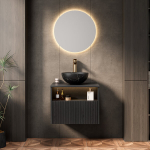 Kriauklės komplektas su spintele, 60 cm, keramika, LED, 1 vnt