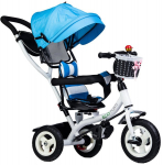 Stumiamas triratukas EcoToys, mėlyna/balta