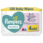 Kūdikių servetėlės PAMPERS Sensitive, 4x80 vnt.