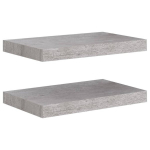 Pakabinamos sieninės lentynos, 40x23x3,8 cm, 2 vnt, pilkos