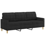Trivietė sofa vidaXL, 180 cm, juoda