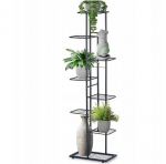 Metalinis juodos spalvos gėlių vazonų laikiklis, 153 cm