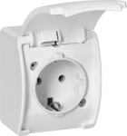 Baltas Schuko Ip44 lizdas su dangteliu Aquatic